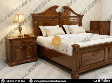 Royal Carved Wood Bed