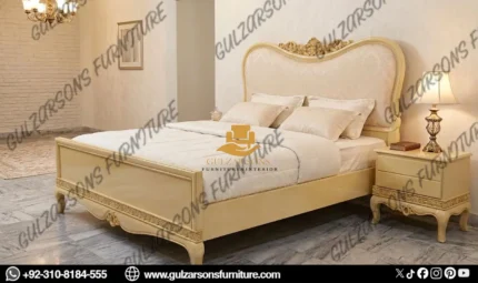 Modern Luxury Carved Panel Bed