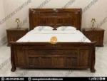 Royal Hand-Carved Dark Sheesham Bed