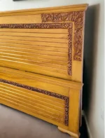 Luxury Solid Wood Sleigh Bed with Ribbed Panels