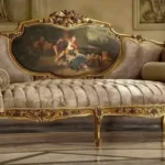 Giltwood Panel-Back Sofa
