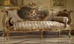 Giltwood Panel-Back Sofa