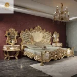 Luxury Baroque Carved Bed Set