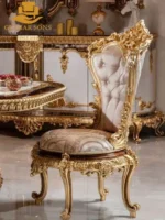 Regal Gold & Ivory Dining Chair - Image 5