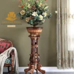 Carved Wood Plant Stand