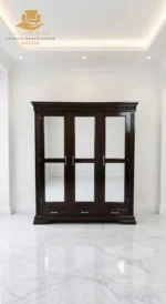 Best Chinioti Hand-Carved Luxury Classic Dark Wood Display Cabinet