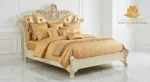 Royal Gold Carved Round Bed Set - Image 2