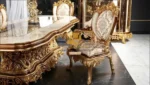 Royal Gold Carved Dining Chair - Image 5