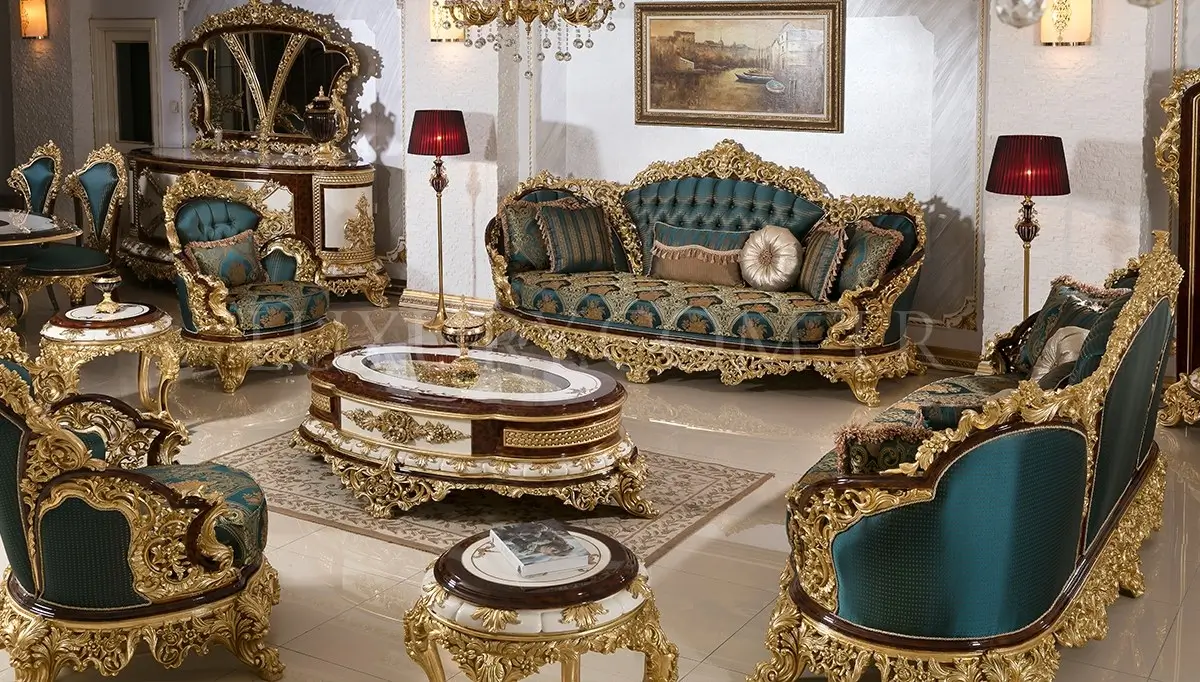 luks-hunkar-klasik-koltuk-takimi-157164-21-B Imperial Carved Sofa Set - Image 1