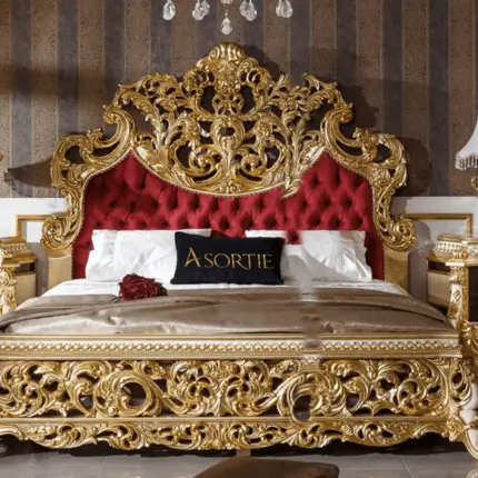 top-quality-chinioti-furniture-brand-heritage-royal-victorian-carved-red-velvet-bed-set-front-view-code-1043-1_cropped Royal Victorian Carved Bed Set - Image 1