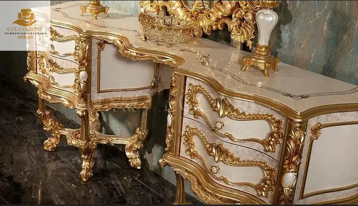 Luxury Baroque Carved Bed Set - Image 2