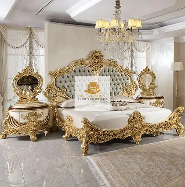 Luxury Hand Carved Wooden Bedroom Set - Image 1