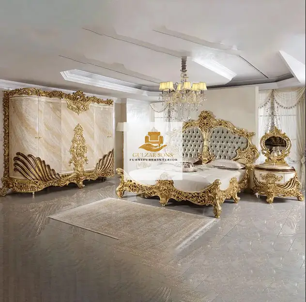 Luxury Hand Carved Wooden Bedroom Set - Image 2
