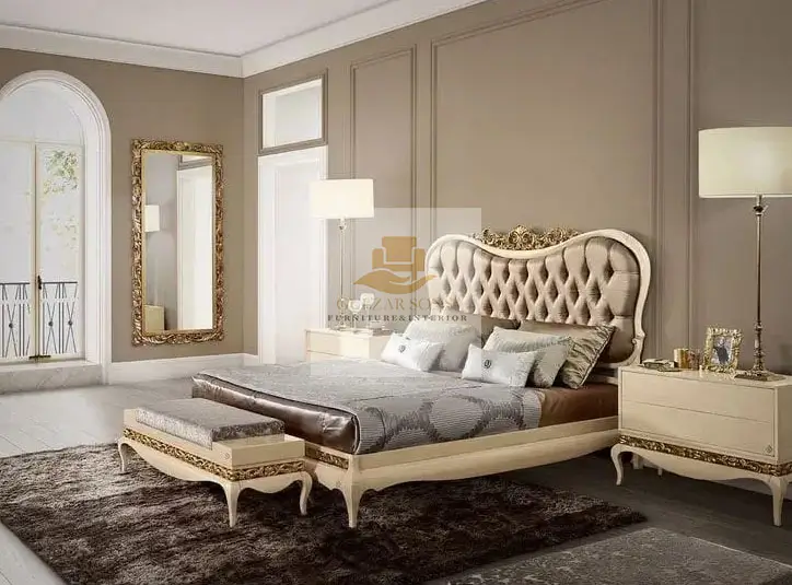 Modern Carved Simple Bed - Image 1