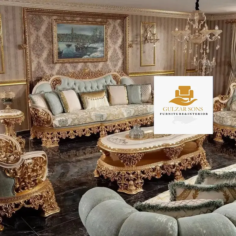 Turkish Hand Carved Sofa - Image 1