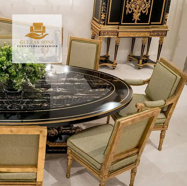 Royal Round Carved Dining Set - Image 3