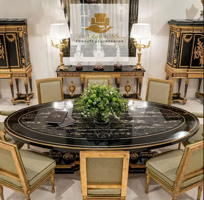 Royal Round Carved Dining Set - Image 1