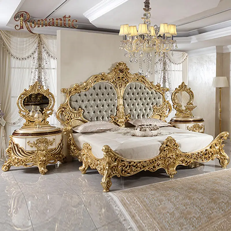Luxury Hand Carved Wooden Bedroom Set - Image 1