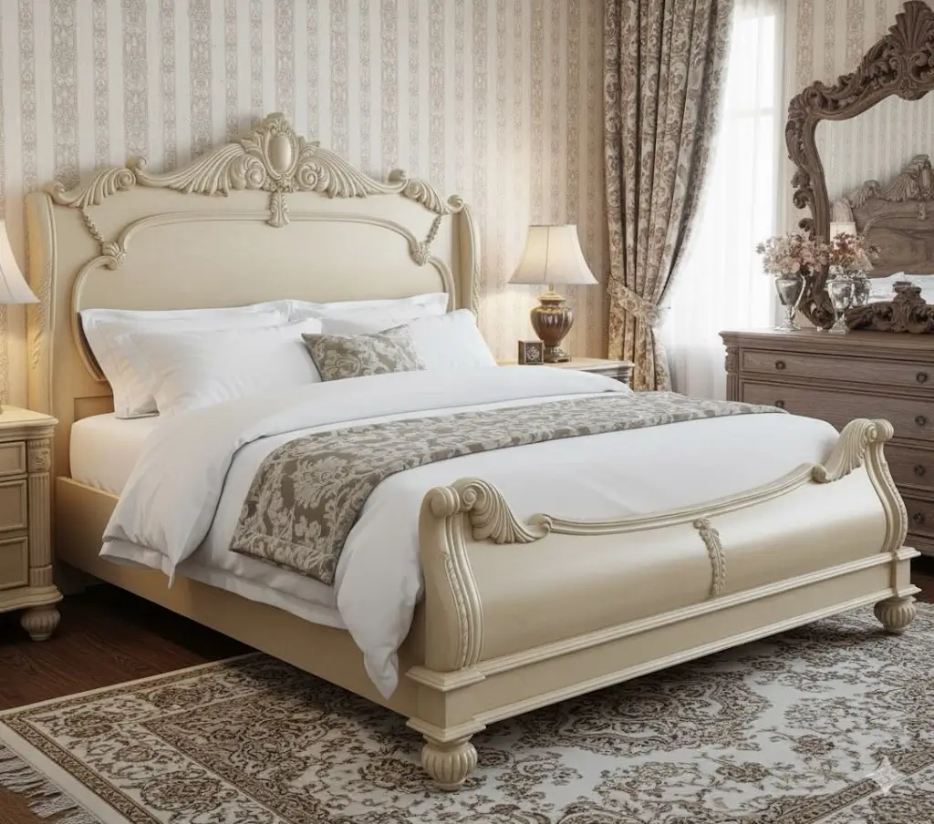 Minimilist wooden Classic Simple Bed - Image 2