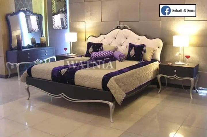 Modern Wooden Classic Panel King Bed - Image 1