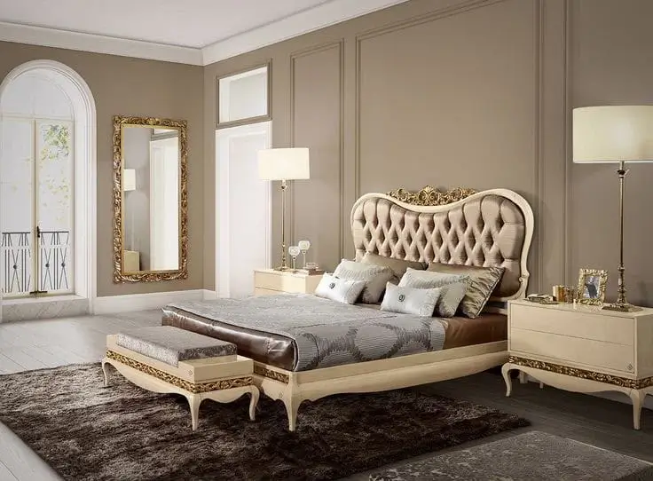 Modern Carved Simple Bed - Image 1