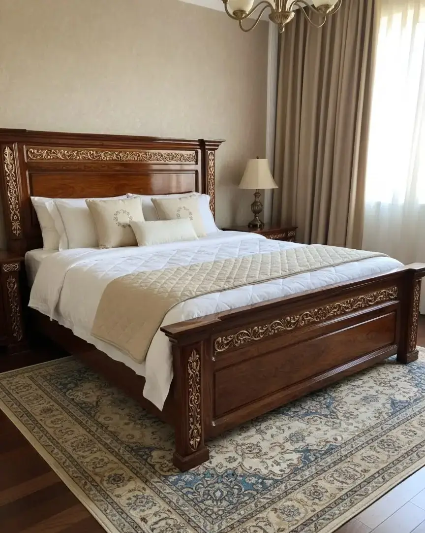 Hand Carved Single Bed - Image 1